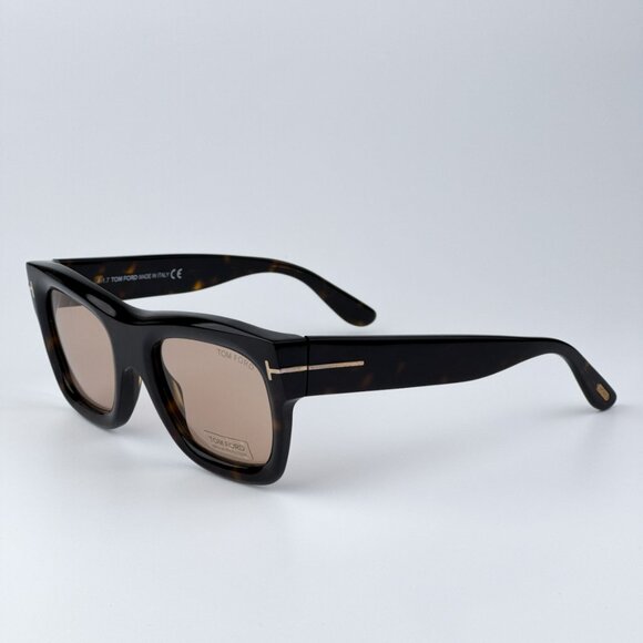 Tom Ford Men Havana Brown Square BRAND NEW Sunglasses WAGNER-02 FT0558 52E - Picture 6 of 11